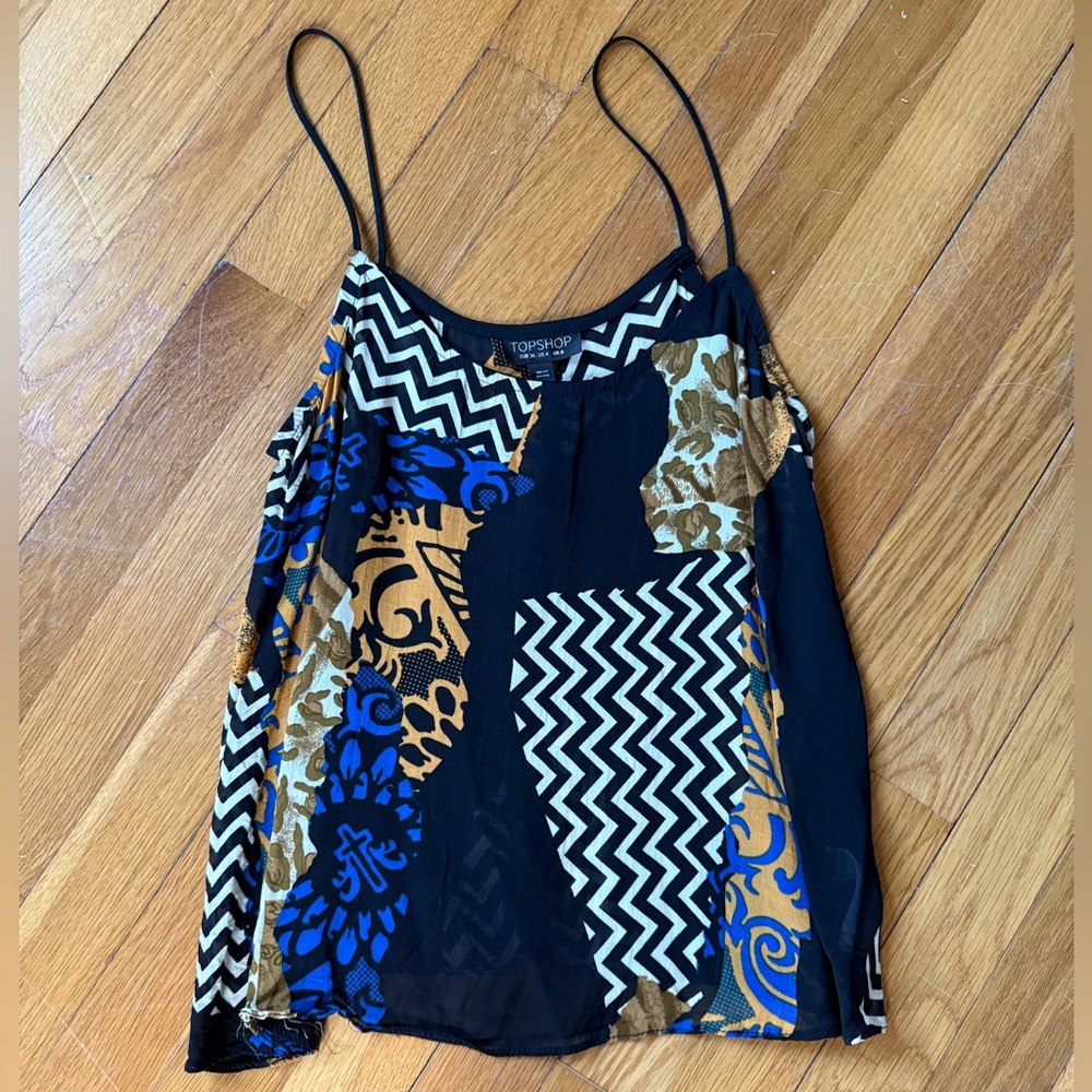 Topshop Multicolored Graphic Camisole Top
